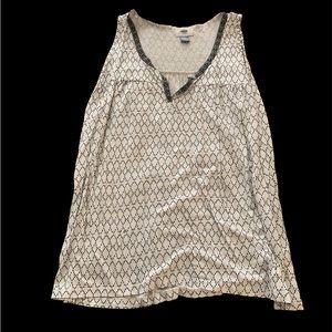 White and Black Tank Top with Design